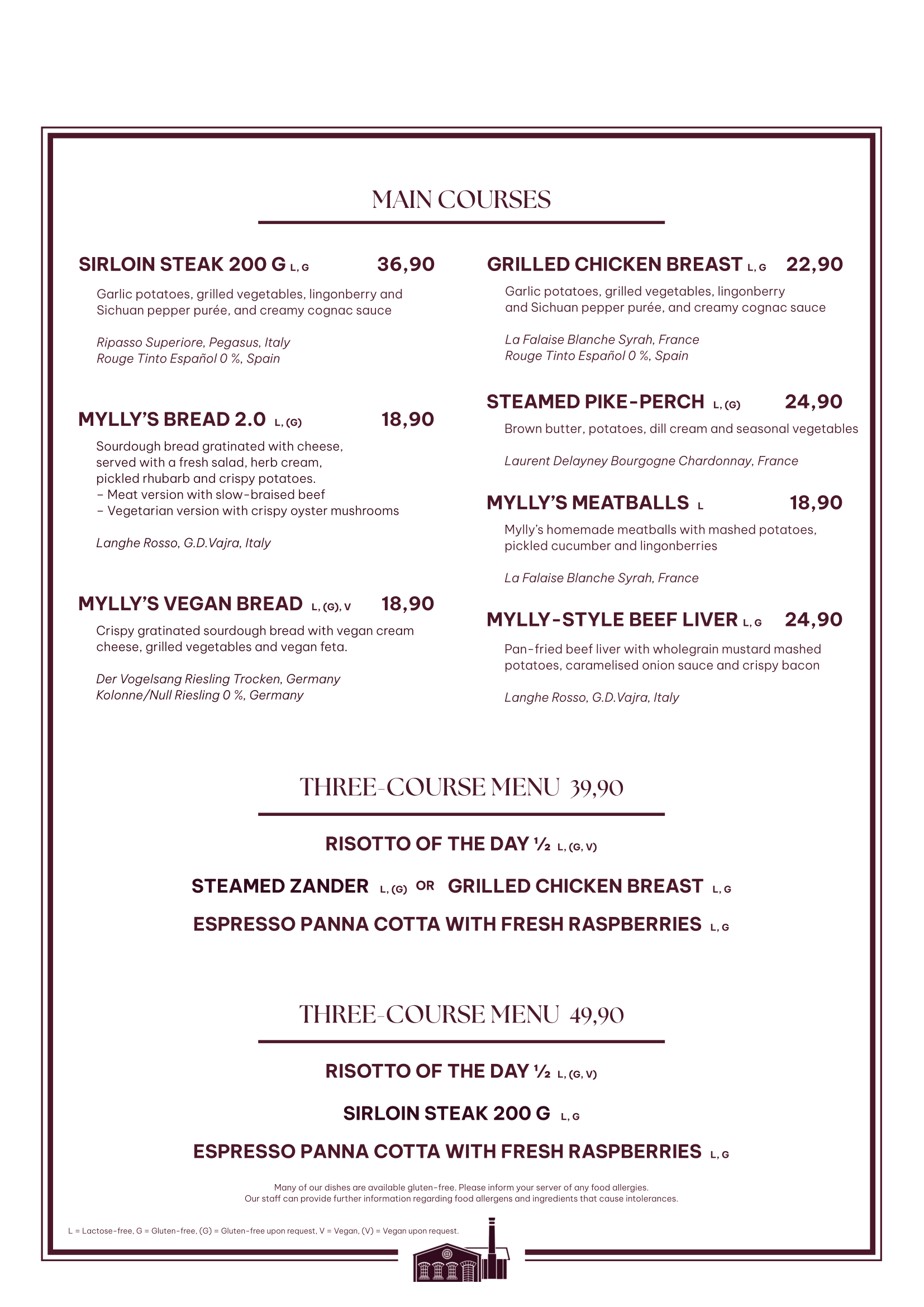 Vanha Mylly Jämsänkoski Autumn Season Menu Sirloin Steak Meatballs Beef liver